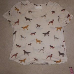 Anthropologie tshirt with dogs
